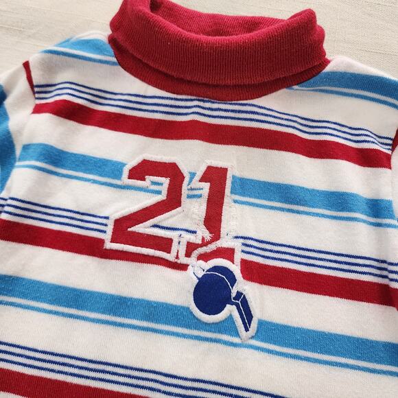 Vintage Healthtex Striped Whistle Turtleneck 2t/2t - Picture 2 of 7